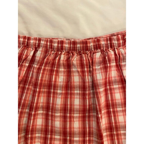 Arizona Skirt NWT Size Large Red Pink Plaid Elastic Waist 4 Summer vacation - Picture 7 of 12